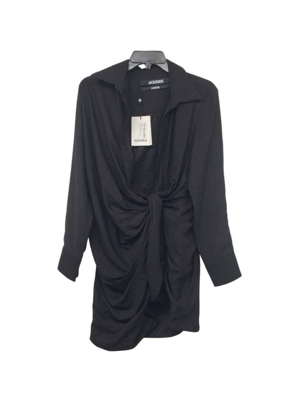 NEW Jacquemus $725 Bahia Robe Black Mini Dress Celebrity Style Shirt Dress - Picture 4 of 14